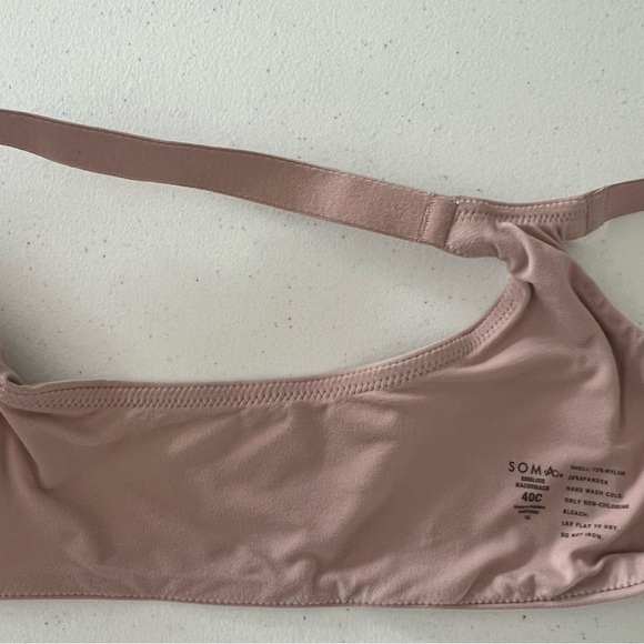 SOMA Enbliss Front Close Racerback Sport Bra Flexible Underwire Adobe Rose 40C - Picture 13 of 14
